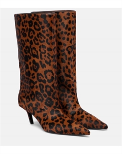 Ботильоны Fiona 60 из телячьей кожи с леопардовым принтом, Leopard Amina muaddi