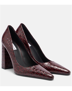 Туфли-лодочки Pointy 90 из кожи с эффектом крокодила, Rouge Grenat Alaia