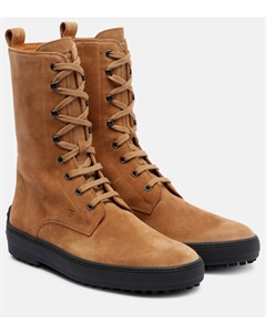 Зимние замшевые ботинки гоммино на щиколотку, Sigaro Chiaro Tod's