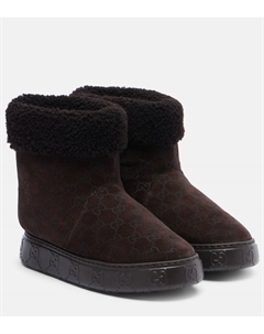 Натуральные замшевые зимние ботинки Nat GG с меховой отделкой, T.MO2390-T.M/T.M2390 Gucci