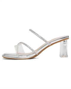 Босоножки на платформе 6 см женские, прозрачные черные Basto