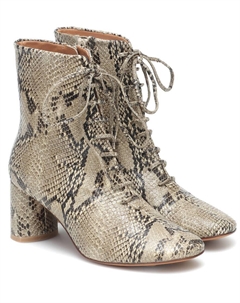 Ботильоны Agata из кожи с принтом под змею, Ash Snake Loq