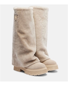 Туринские замшевые сапоги с овчиной, Ivory Bogner