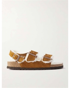 Сандалии Milano из замши с подкладкой из овчины, коричневый Birkenstock