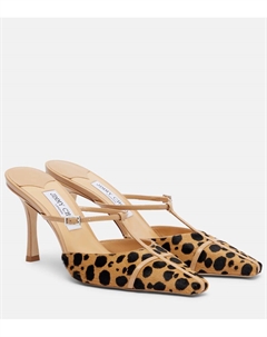 Conner Ives Gloria 85 мюли из телячьей кожи, Natural Mix Jimmy choo