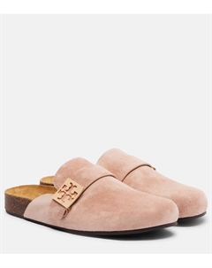 Мягкие замшевые мюли, Malva/Gold Tory burch