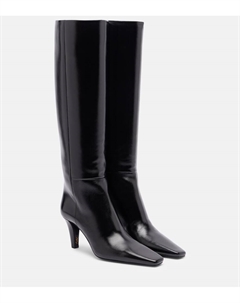 Ботинки Jill 75 до колена из кожи, Noir Saint laurent