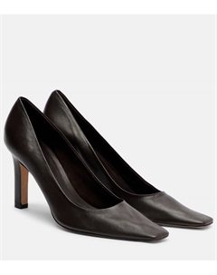 Туфли-лодочки Carla 80 из кожи, Lacquer Brown The row