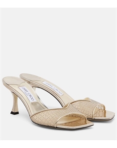 Skye 70 мюли с декоративной сеткой, Gold/Gold Jimmy choo