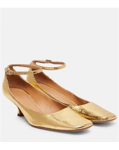 Туфли-лодочки Anna из металлизированной кожи, Gold Calvin klein collection