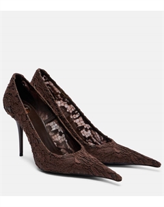 Туфли-лодочки Thierry 95 из тюлевого кружева, Lace Brown Saint laurent