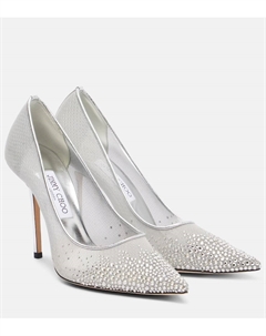 Туфли-лодочки Love 100 с кристаллами, Silver/Sil Jimmy choo
