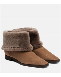 Замшевые ботинки до щиколотки с подкладкой из овчины Toteme, Taupe