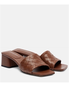 Parco 45 Intrecciato кожаные мюли, Dark Leather Bottega veneta