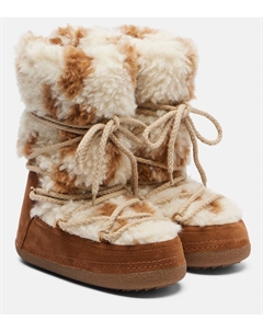 Ботинки Teddy High из замши и плюша, Ecru Inuikii