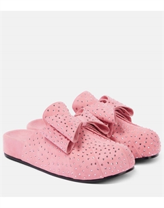 Le Cadeau декорированные замшевые клоги, Dark Pink Mach & mach