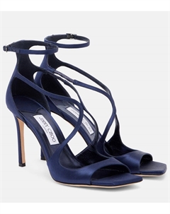 Атласные сандалии Azia 95, Navy Jimmy choo