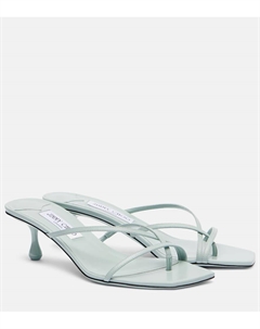 Etana 50 кожаные мюли, Light Verde Jimmy choo