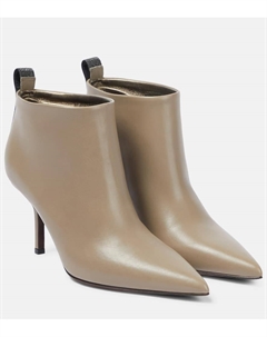Кожаные ботильоны с бисером, Grey 03 Brunello cucinelli