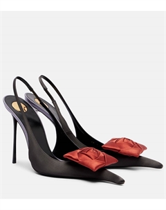 Туфли-лодочки Amalia 110 из крепового сатина, Dark Lilas/Dark ruggine Saint laurent