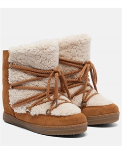 Зимние ботинки из овчины и замши, Ecru/Cognac Isabel marant
