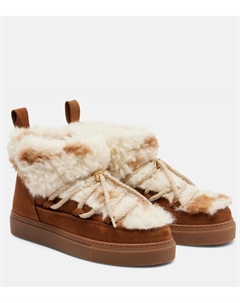 Тедди Low замшевые плюшевые зимние ботинки, Ecru Inuikii