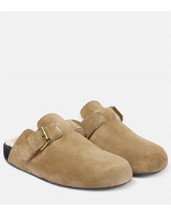 Mirvin замшевые клоги с подкладкой из овчины, Taupe Isabel marant