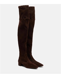 Ботильоны Remi 35 из замши до колена, Espresso Aquazzura