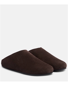 Хадсон замшевые мюли на меху, Lacquer Brown The row