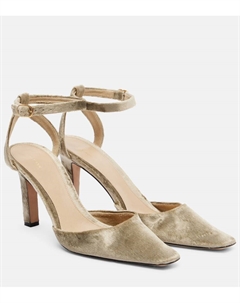 Туфли-лодочки Carla 80 velvet, Taupe The row