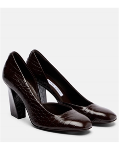 Туфли-лодочки Farren 85 из кожи с эффектом крокодила, Chocolate Jimmy choo