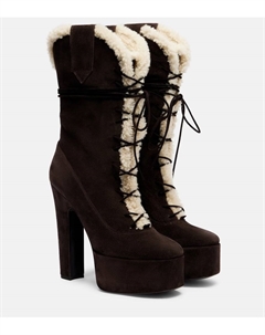 Malena 145 замшевые ботинки платформы до середины икры, Ebano Paris texas