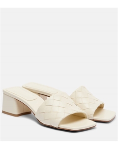 Parco 45 Intrecciato кожаные мюли, Sea Salt Bottega veneta