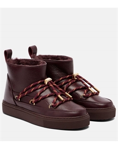 Полноразмерные глянцевые кожаные зимние ботинки, Bordeaux Inuikii