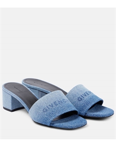 Джинсовые мюли с логотипом, Medium Blue Givenchy