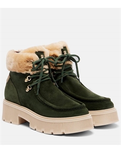 Туринские замшевые ботинки на шнуровке с отделкой из овчины, Olive Bogner