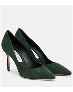 Туфли Romy 85 из замши, British Green Jimmy choo