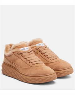 Ботинки из замши Diamond Maxi с отделкой из овчины, V Toffee/Toffee Jimmy choo