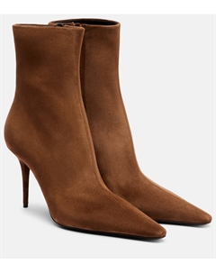 Ботинки Ashley 90 на щиколотку из замши, Dark Havana Saint laurent