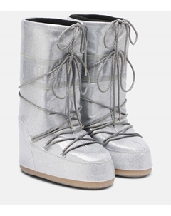 Блестящие глянцевые ботинки до колена, Silver Moon boot