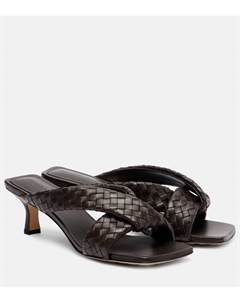 Riva 50 Intrecciato кожаные мюли, Fondant Bottega veneta