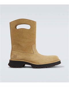 Ботильоны из замши боути с вырезом до середины икры, Sahara Loewe