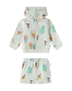 Детский комплект из флисовой толстовки и шорт с принтом, Verdino/Multicolor Stella mccartney kids
