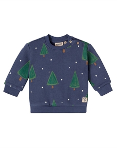 Детский свитшот Sandro с принтом из хлопка, Greyblue Holiday Wheat