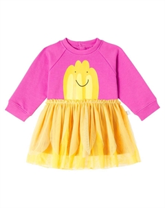 Детское платье из хлопкового джерси с принтом, Fuchsia Stella mccartney kids