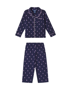 Пижама из хлопкового джерси Pony, Newport Navy Polo ralph lauren kids