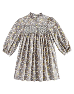 Платье Tamsin из хлопка с цветочным принтом, Fl Gris Ardoise Bonpoint