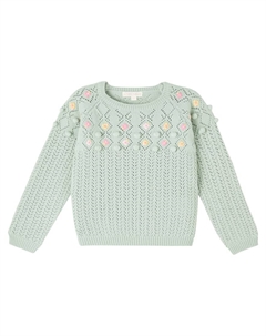 Вышитый свитер Vakita с открытой вязкой, Almond Louise misha