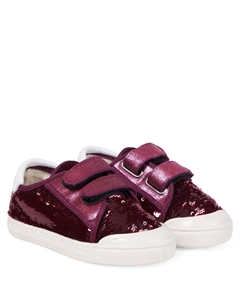 Кроссовки с пайетками и кожаной отделкой, Bordeaux Pèpè