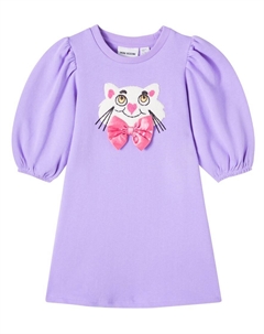 Хлопковое платье с аппликацией, Purple Mini rodini